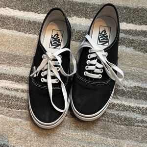 Black Canvas Sneakers with White Stitching